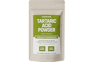 Coolinario Tartaric Acid Powder (1 LB) Natural Acidulant for Wine, Baking & Candy | Enhances Flavor & Adjusts Acidity | Ideal