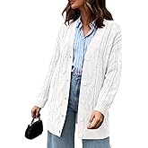 BTFBM Fall Fashion 2025 Chunky Cardigan Sweaters for Women Winter Open Front Cable Knit Button Long Cardigans Outerwear