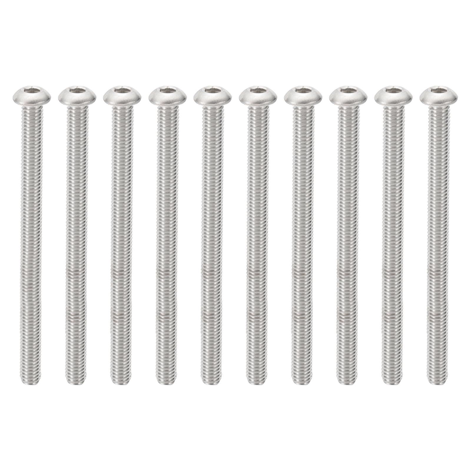 PATIKIL M6-1x80mm Button Head Socket Cap Screws, 10 Pcs 304 Stainless Steel 18-8 Hex Socket Cap Screw Bolts Allen Hex Drive Full Machine Thread — image 1