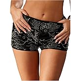 MakeMeChic Women's Sequin Micro Mini Shorts Sparkly Low Waist Party Night Out Hot Pants