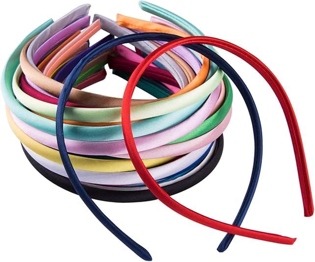 Plain Headband Colorful Satin Coverd Hair Band Headbands for Women