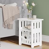 Dripex 3-Tier Side End Table with Storage Shelf White Narrow Nightstand 24 x 36 view 3