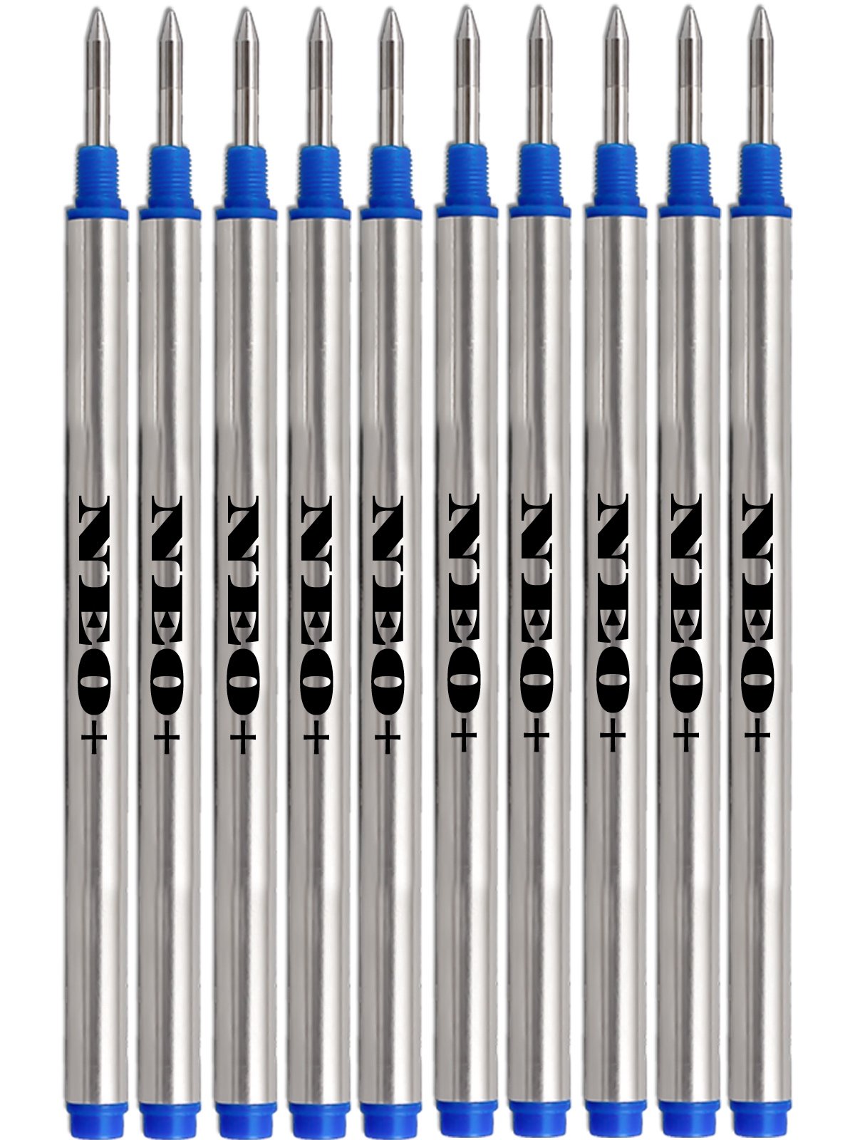 Rollerball Pen Refills – Blue Ink 0.5mm Fine Tip, Smooth Writing, Standard Size 112–113 mm, Threaded Refill, Pack of 10