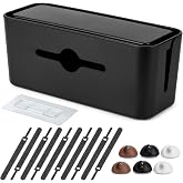 Bates- Cable Management Box, Large, Cable Organizer Box, Cord Organizer Box, Cable Box Organizer, Cord Management Box, Cord Hider Box, Cord Box for Wires on Floor, Power Strip Cover Box Baby Proof