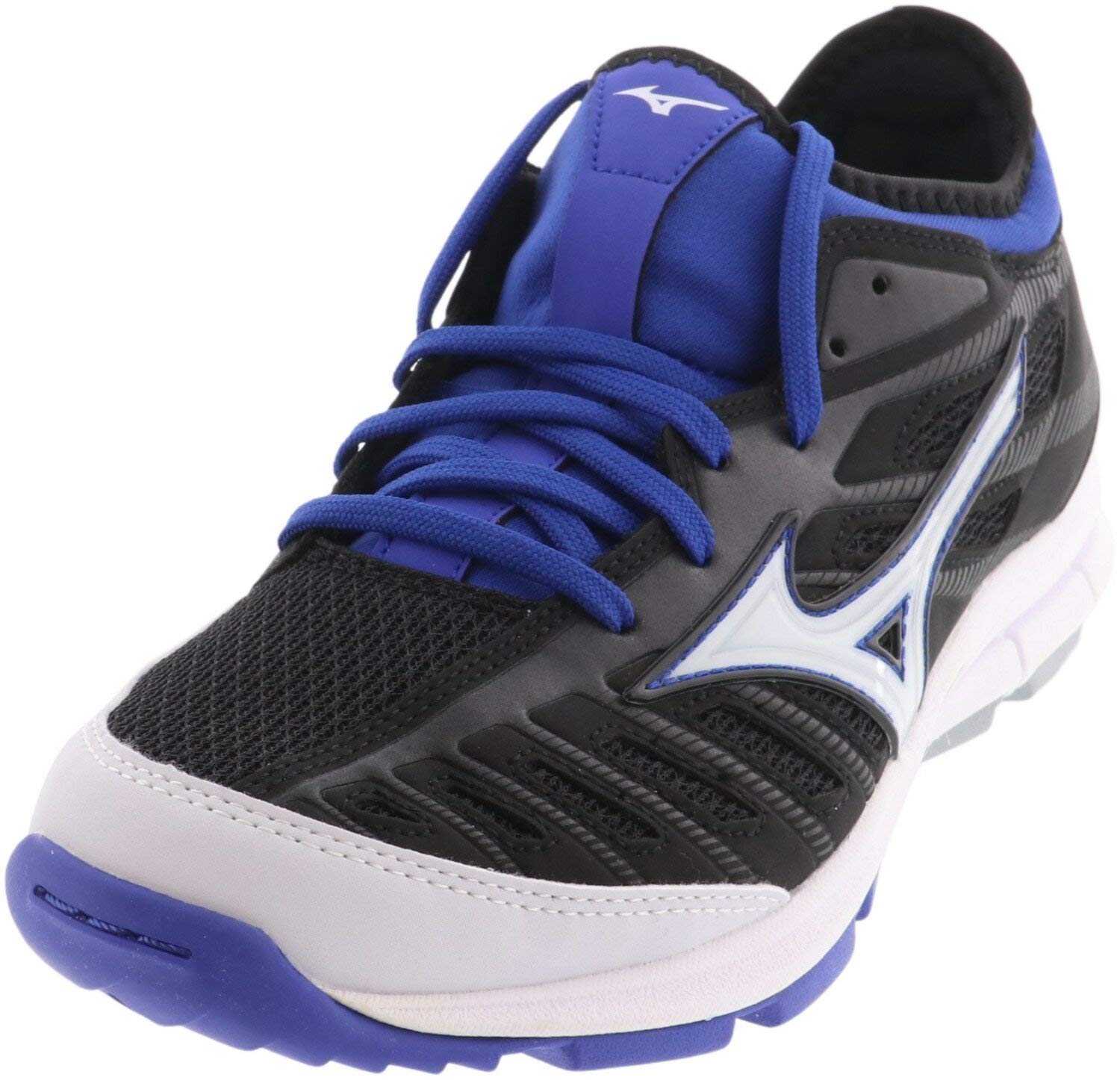 Mizuno Men's Players Trainer Turf Baseball-Shoes,Black/Royal,16