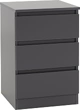 Seconique Malvern Trio Set Grey 2 Door Wardrobe & 3 Drawer Bedside view 8