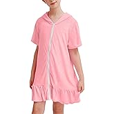 Tziharora Swim Cover Up Girls Size 7-8 Years Old Pink Swimsuits Kids Beach Poncho Towel Terry Bathing Suits
