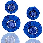 Statement Raffia Floral Earrings Boho Beaded Earrings Summer Beach Handwoven Earrings for Women Jewelry Gifts