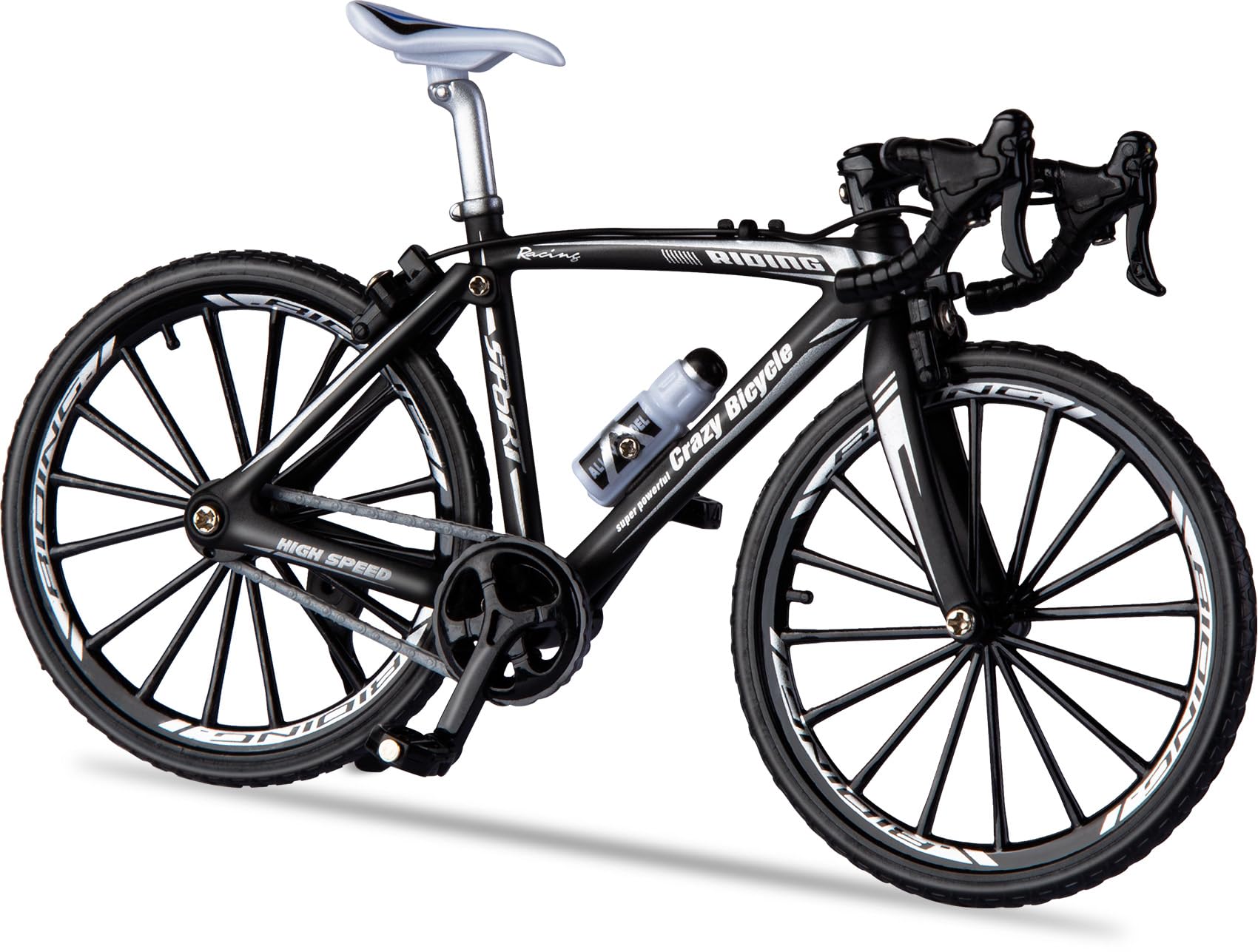 Photo 1 of 1:8 Scale Die-Cast Alloy Mini Mountain Bike Bicycle Model Toy Desktop Decoration Crafts for Cycling Lovers Bike Racers Athletes Children Boys and Girls (Black)