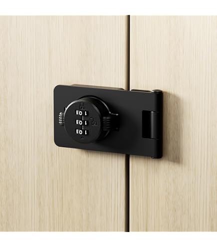GDFOX Mechanical Password Rotary Hasp Locks, Door Security Slide Latch Lock For Small Doors, Cabinets, Barn Door, Bathroom, Outdoor, Garage, Garden (Silver