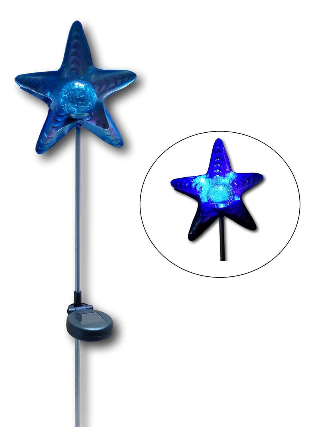 LED Solarlampe Solarleuchte Solarfackel Design Maritim blau Solarkugel