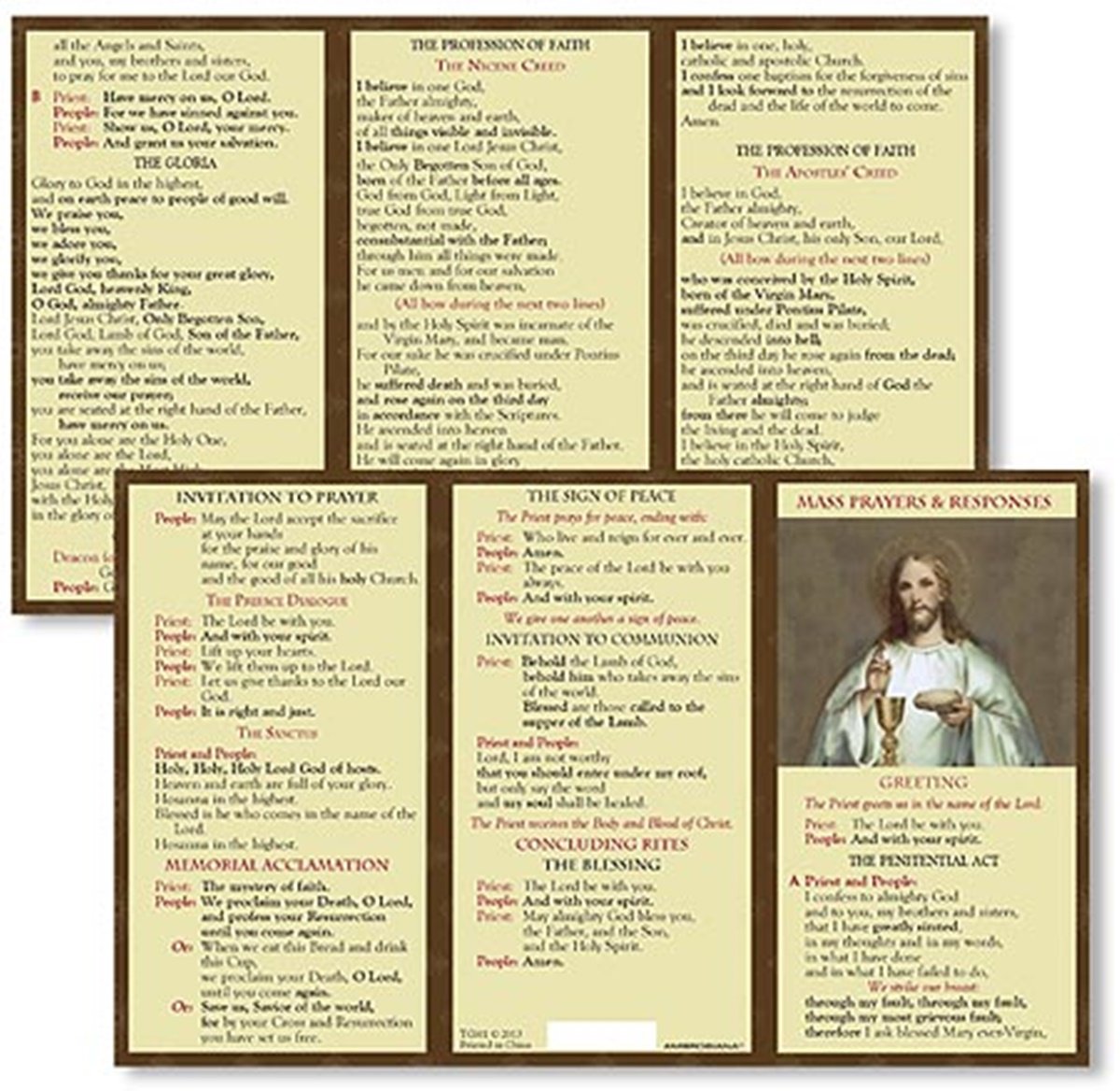 Mass Prayer and Responses Laminated Cardstock Pocket Card, Pack of 5