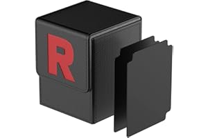 JoyHood Card Deck Box for PTCG Cards [Team R] MTG Trading Card Holder with 2 Dividers per Card Storage Box, Large Size Holds up to 150+ Cards