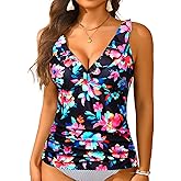 Women's Underwire Tankini Top Only - Tummy Control Bathing Suit Top Ruffle Swimsuit 2025