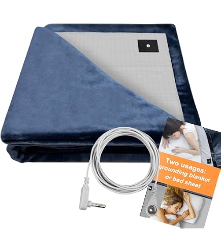 Chiaochutty Grounding Blanket 79x55 Inches With Conductive Silver Fiber - Helps Sleep, Pain, And Anxiety Relief (Gray)