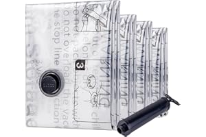 SUOCO 8 Combo Vacuum Storage Bags, (2 Jumbo, 2 Large, 2 Medium, 2 Small) Space Saver Bags with Travel Hand Pump, Compression Airtight Sealer Bags for Clothes, Pillows, Comforters, Blankets