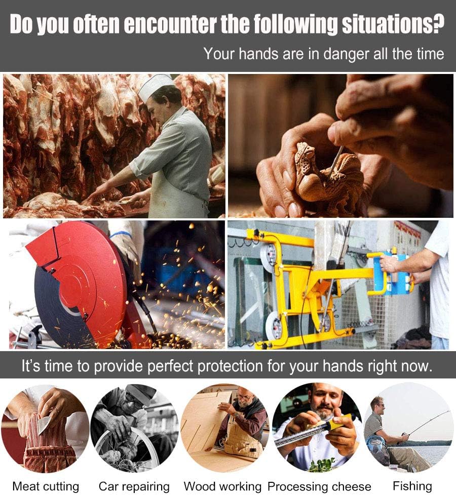 Schwer Cut Resistant Glove-Stainless Steel Wire Metal Mesh Butcher Safety Work Glove for Meat Cutting, fishing(Medium) - - 