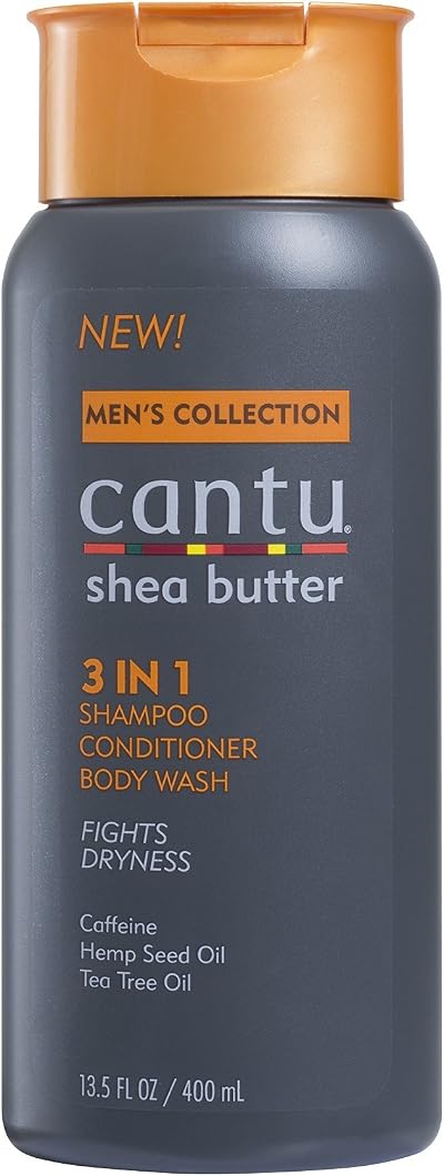 Cantu Mens 3-In-1 Shampoo Conditioner Bodywash 13.5 oz 400 ml 6 Pack