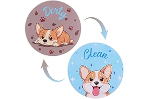 Dishwasher Magnet Clean Dirty Sign, Fun Dog Double Sided Flip Clean Washing Machine Indicator Cute Kitchen Accessory for Kitc