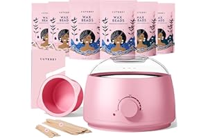 CUTEBEY Wax Kit Waxing Kit for Women: Bikini Hard Wax Kit for Hair Removal Sensitive Skin Brazilian Face Waxing with Wax Beads Wax Machine Silicone Pot for Salon Home