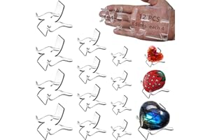 LRANFOW 12 PCS Rock Display Stand Mini Acrylic Easel Stands ( 3 Sizes ) Acrylic Rock Holder Rock Stands for Display Multiple Sizes Small Collectibles - Crystal Painted Rock Geodes Rock Mineral Agate Fossil