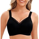 VRCOMFY Jelly Wireless Bra for Women, No Underwire Full Coverage Seamless Bra for Everyday Wear, Mesh Lace Design