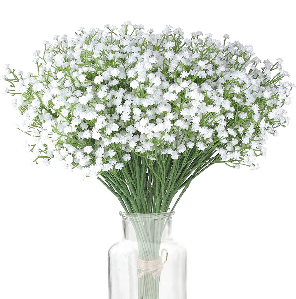 6 Pcs Artificial Flowers Gypsophila Baby Breath Bouquets Fake Flowers for Home Decor Wedding Party Office DIY Decoration (6Pcs-White)