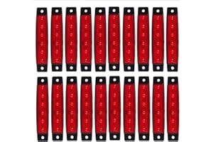 KYYET Red LED Side Marker Lights,(Pack of 20) 6 LED 2835 SMD Clearance Lamps for Truck Trailer RV Campervan Pickup Tractor Lorry SUV Boat 12V DC Shockproof
