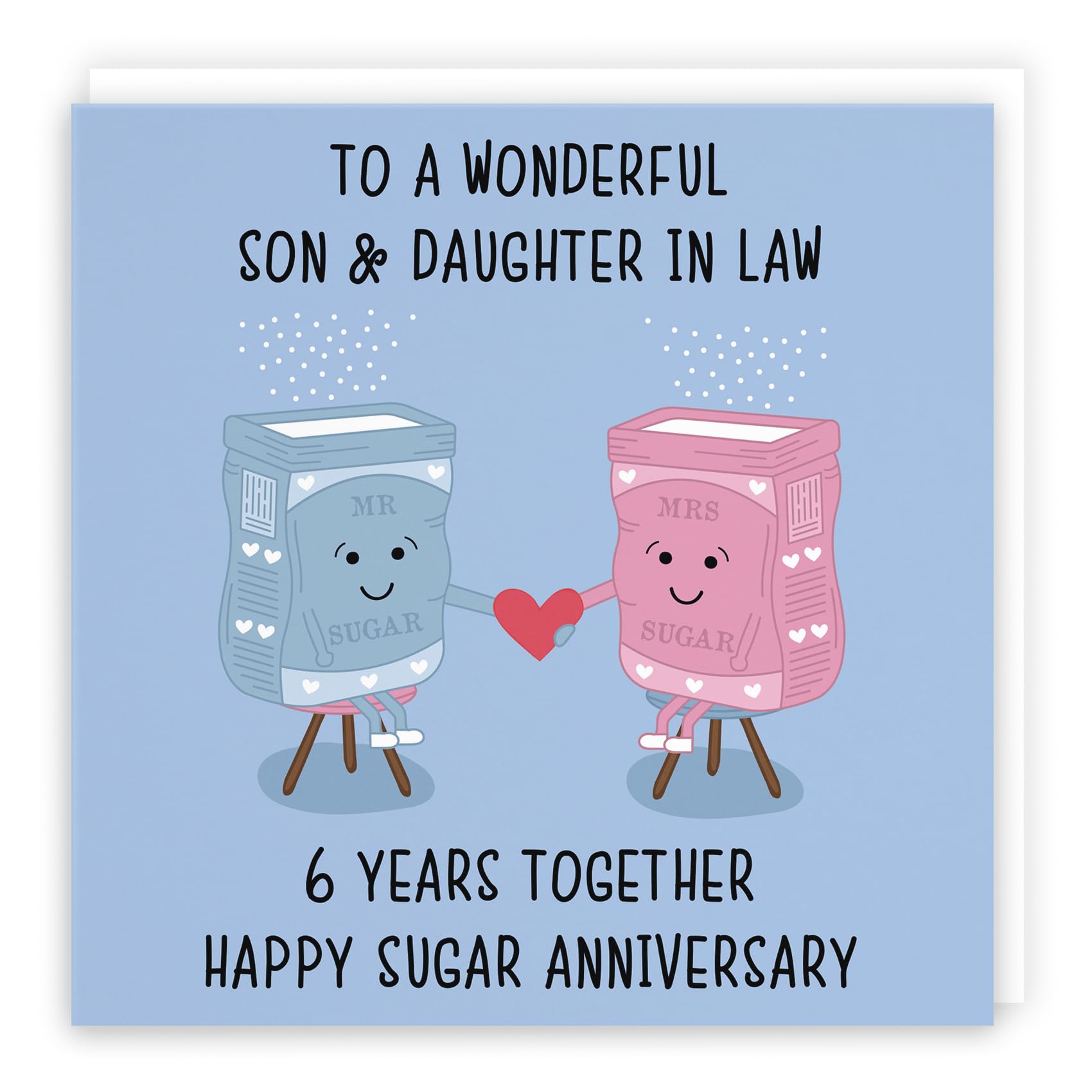 Hunts England - Son And Daughter In Law 6th Anniversary Card - To A Wonderful Son & Daughter In Law - 6 Years Together - Happy Sugar Anniversary - Iconic Collection — image 1