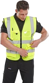 Beeswift Executive Hi Vis Waistcoat Saturn Yellow Large EN ISO 20471 Class 2 view 5