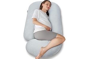 Aliphon Pregnancy Pillows, U-Shaped Full Body Pillow with Removable Cooling Cover, 57 Inch Maternity Pillow for Pregnant Women, Support for Back,Hip, Belly, Legs