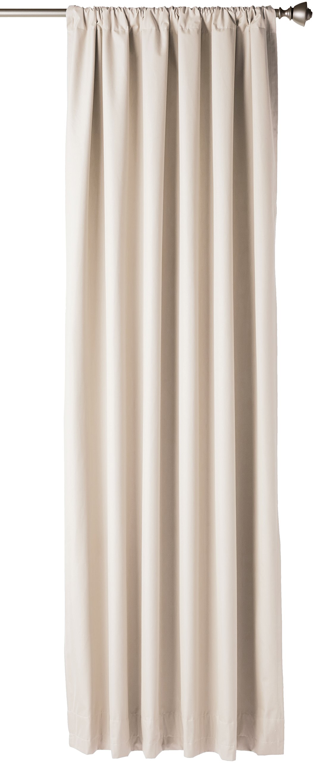 Amazon Basics Room Darkening Blackout Window Curtain with Rod Pocket and Tie Back, 52 x 84 Inches, Grey Beige - Set of 2