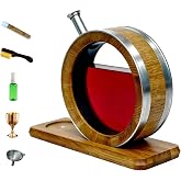 Jahenway 0.8 Liter Visualized Charred Oak Barrel for Aging Whiskey Bourbon | Wooden Mini Whiskey Barrel Kit with Stand, Bung - Oak Barrels for Aging Brandy, Cocktails, Rum, Tequila, Mead Wine