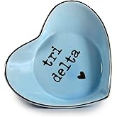 Sorority Shop Delta Delta Delta Jewelry Dish - Heart-Shaped High-gloss finish Ceramic tray with Gold Detailing, Multi-Function Ceramic Ring Dish for Home or Office, Ideal for Jewelry and Keys