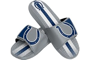 FOCO mens NFL Team Stripe Logo Athletic Sport Shower Flip Flop Sandals Gel Slides
