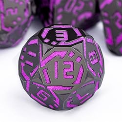 OGCOPHEN Metal DND Sci-fi Dice Set 7PCS Luminous