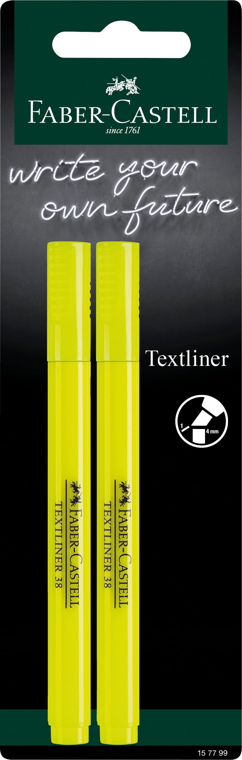 Faber-Castell Highlighter Textliner - Blister card of 2, Yellow