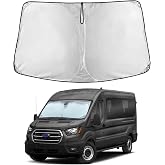 EcoNour Windshield Sunshade Compatible for Ford Transit 2015-2024 2025 2026 | Wagon XL,Wagon XLT Cargo Vehicle,Connect Van XL Sun Visor for Front Window Sun Cover, Heat Protector, Car Accessories