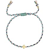 BXDA Gold Cross Woven Wrap Bracelets for Women, Boho Handmade Adjustable Braid Colorful Friendship Rope Bracelet Prom Jewelry Gift.