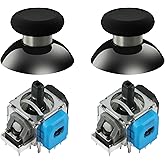 GuliKit TMR Joystick Replacement Module for PS4 DualShock Controller | Magnetic Analog Stick Drift Fix Accessories with Thumbstick Cap Kit,Repair Soldering Required