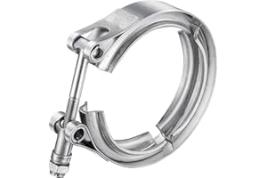 WYSIWYKA 2.75 Inch V Band Clamp 304 Stainless Steel, for Turbo Exhaust Downpipe, Racing Ford Pickup Truck Exchange Exhaust Systems