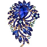 SELOVO Big Large Flower Statement Brooches Pins Scarf Decoration Gold Tone