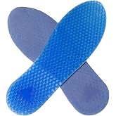 1Pair Blue Silicone Gel Reusable Honeycomb Full Length Non Slip Comfort Sports Insole Air Cushion Damping Shoe Pad Cushion Shoe Inserts for Men Women (S:9.8in)