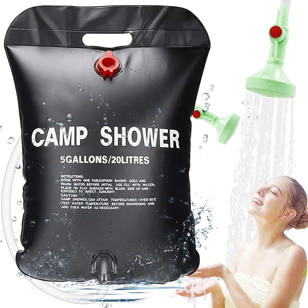 ECtury 20L Camping Shower Solar Portable 5 Gallons Hiking Camping Accessories