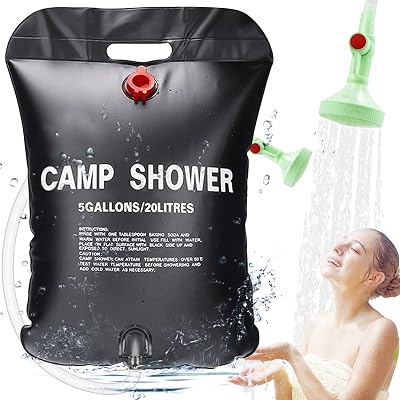ECtury 20L Camping Shower Solar Portable 5 Gallons Hiking Camping Accessories
