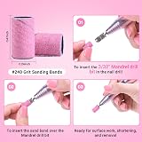 MelodySusie 100 Pcs Nail Drill Bits Sanding Bands 240 Extreme Fine Grit view 3