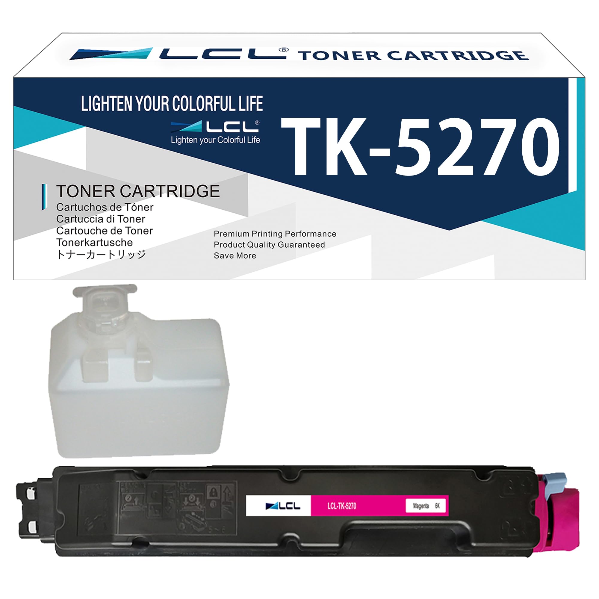 LCL TK5270 Magenta Toner Cartridge Replacement for Kyocera TK-5270 TK-5270M TK5270M Replacement for Kyocera ECOSYS M6230cidn M6230cidnt P6230cdn M6630cidn (1 Pack)
