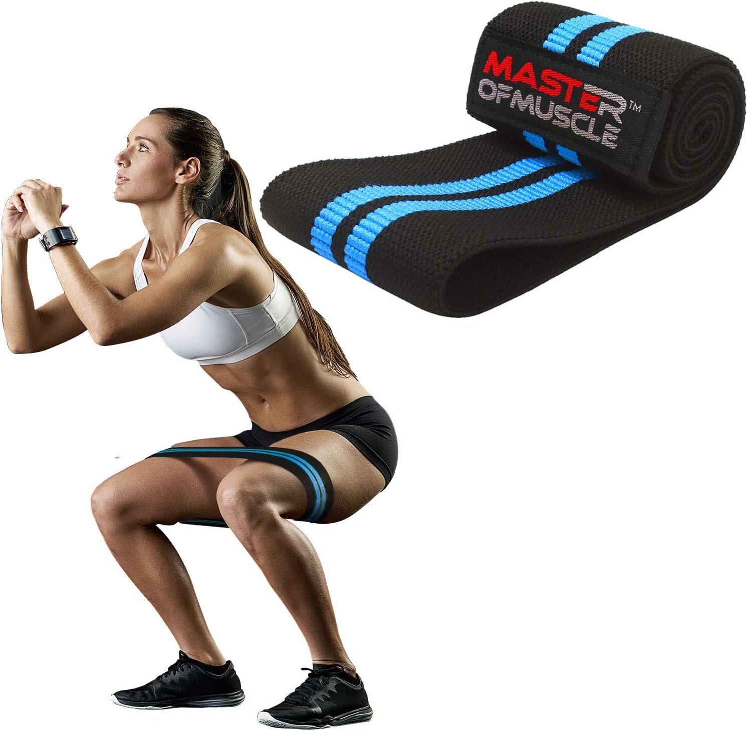 Master of Muscle Hip Resistance Band – Heavy Fabric Hip Bands for Glute & Legs Activation, Squat & Deadlifts - Best Booty, Hip, Butt Workout Exercise