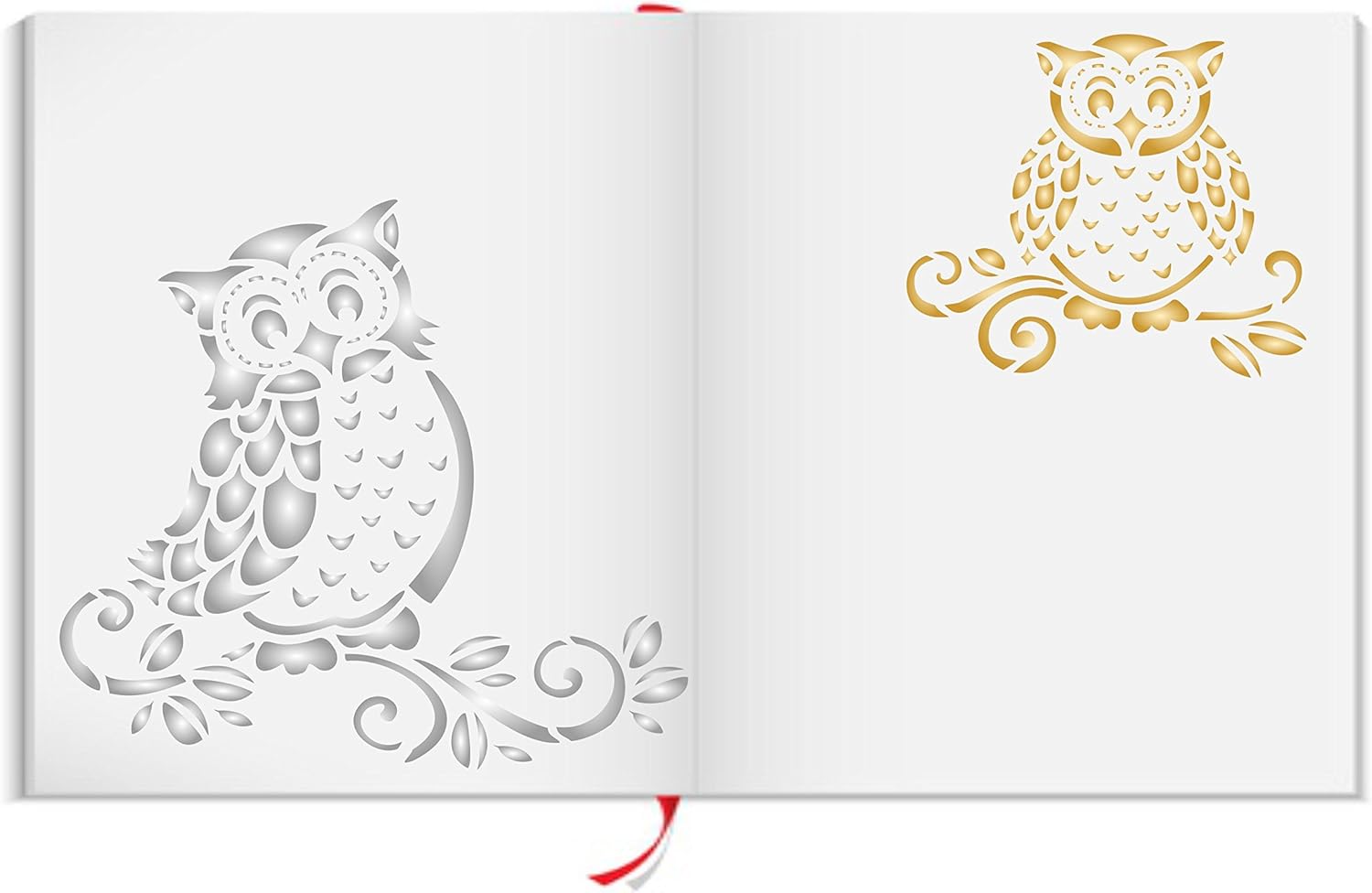 Owls Stencil - 16.5 x 11.5cm (M) - Reusable Nocternal Barn Animal Wildlife Wall Stencil Template - Image 5