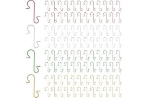 FEPITO 200 Pcs Christmas Ornament Hooks 4 Colors Stainless Steel Christmas Ornament Hangers Perfect for Art Craft Christmas Tree Decorations,Silver Red Gold Green